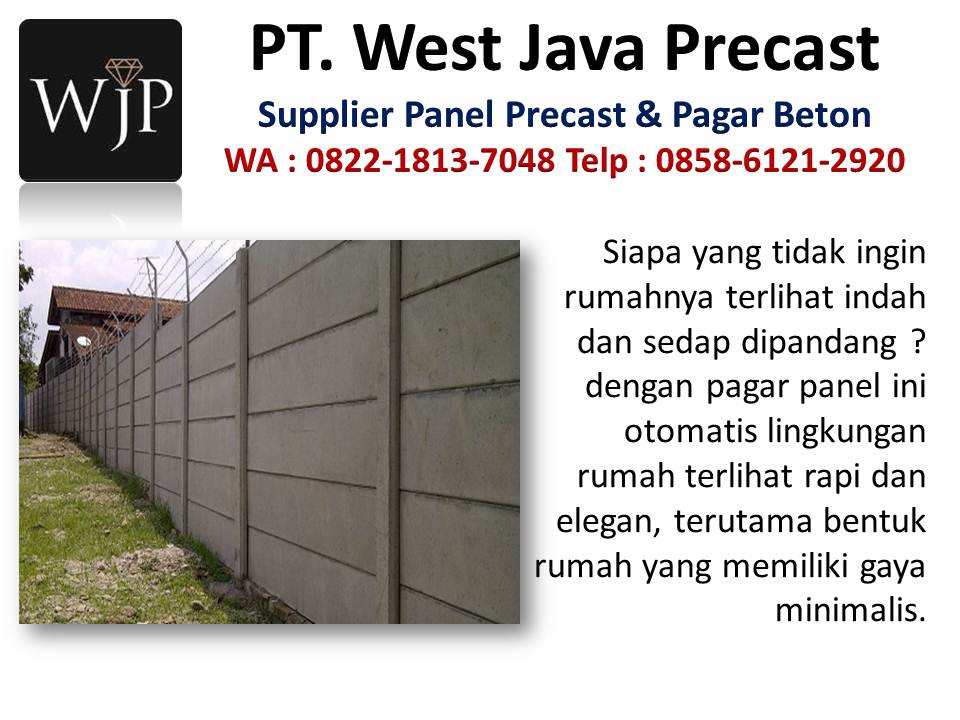 Jual pagar beton warna hitam hubungi wa : 082218137048, pabrik pagar panel beton precast di Bandung Bentuk-pagar-beton-minimalis